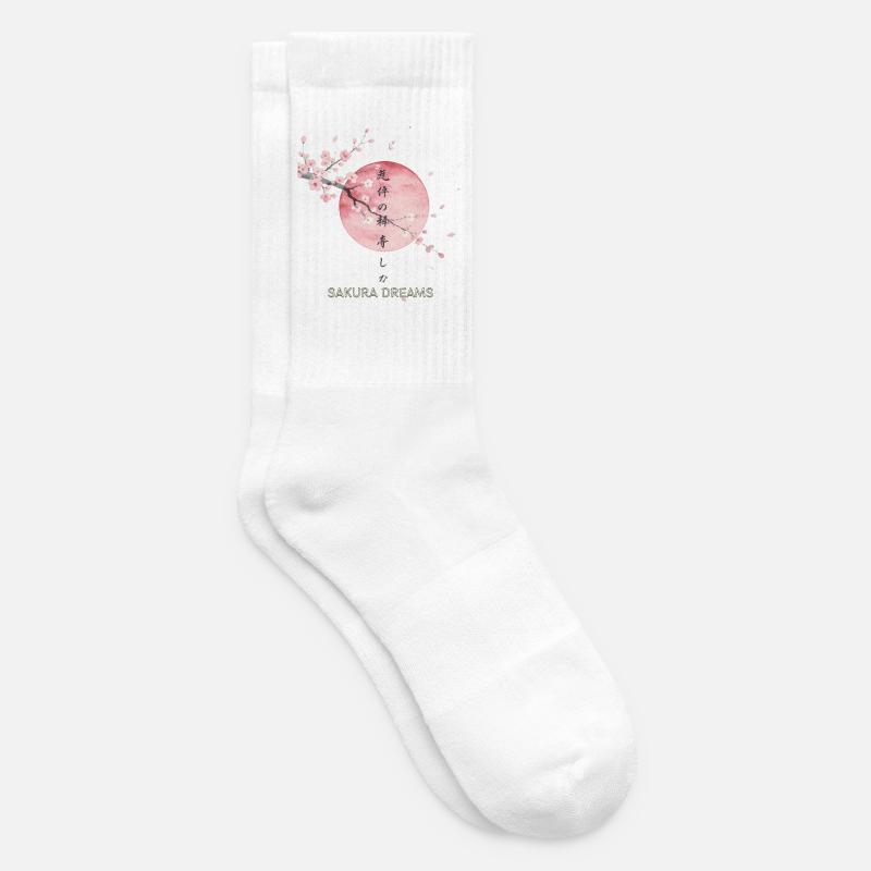 Sakura Dreams Sort de Lune - Chaussettes de tennis - blanc