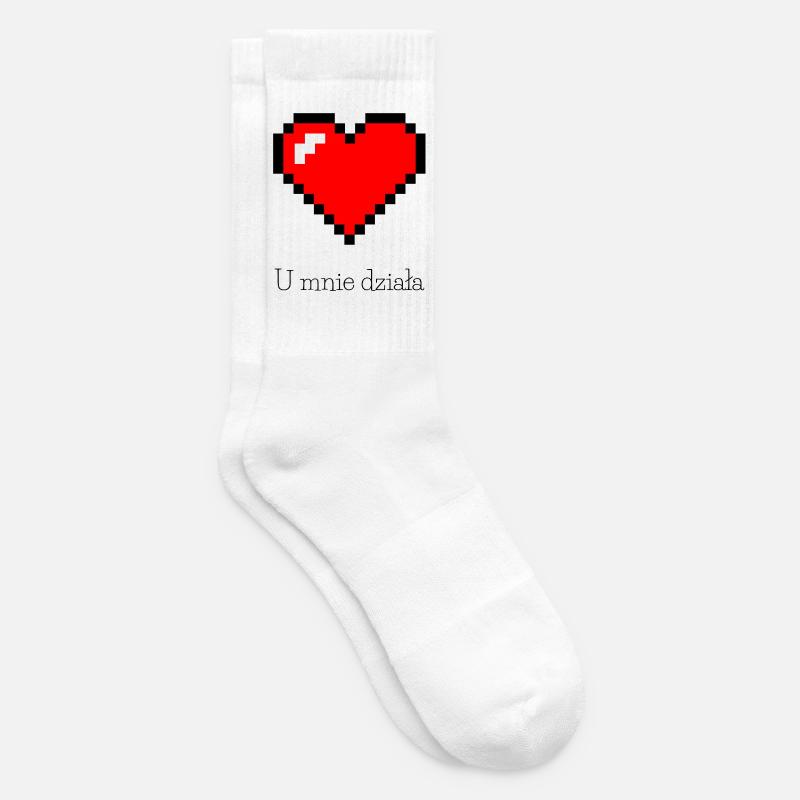 Pixelated red cheese on black background - Tennis socks - white