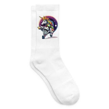 Rainbowunicorn im Astro Rüstzeug - Tennissocken - Weiß - Rechts