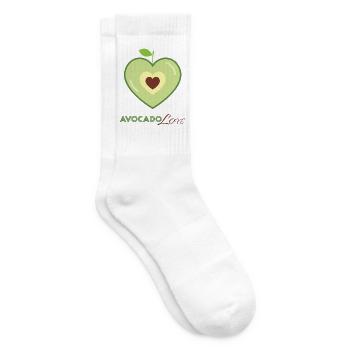 Avocado Heart Love - Tennis socks - white - Right