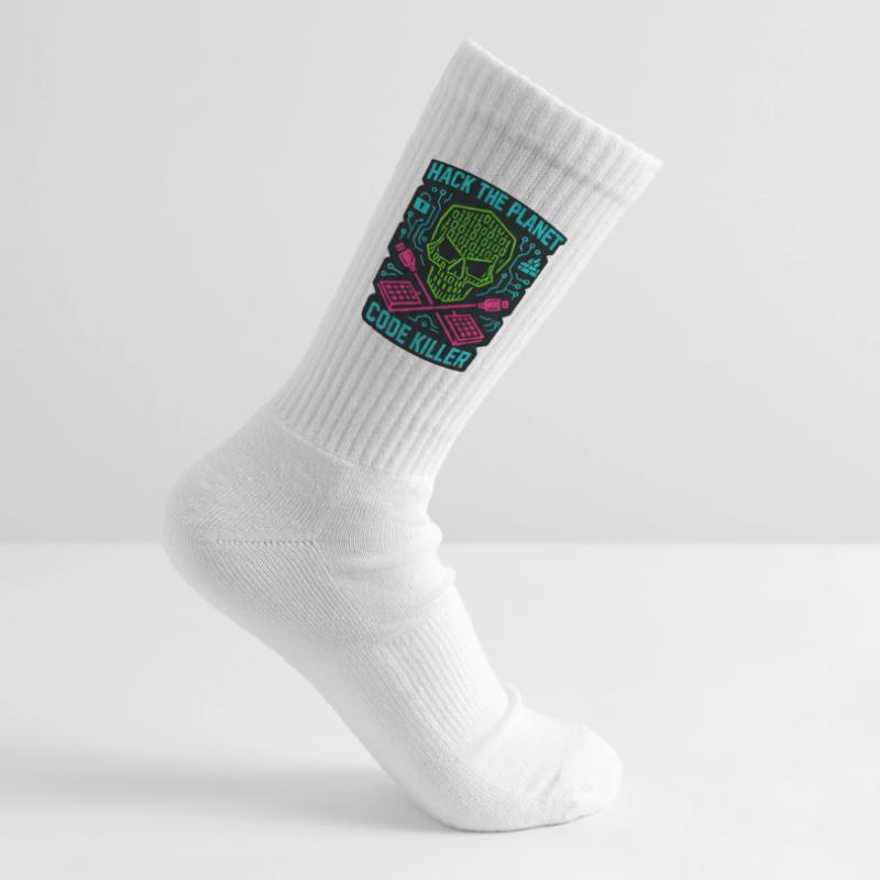 Hack the Planet Code Killer - Cyber Security Tennis socks