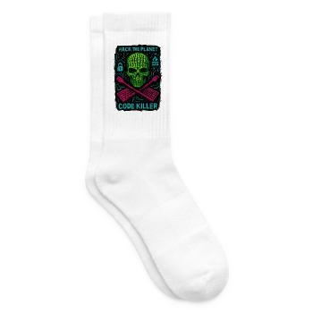 Hack the Planet Code Killer – Cybersicherheit - Tennissocken - Weiß - Rechts
