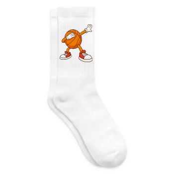Basketball-Maskottchen-Deckgesicht - Tennissocken - Weiß - Rechts