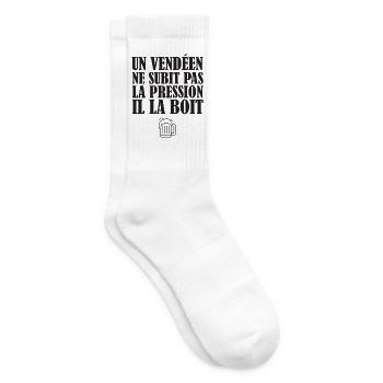 Un Vendeen Ne Subit Pas La Pression Il La Boit ... - Chaussettes de tennis - blanc - Droite