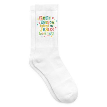 Jesus liebt dich positive Botschaft - Tennissocken - Weiß - Rechts