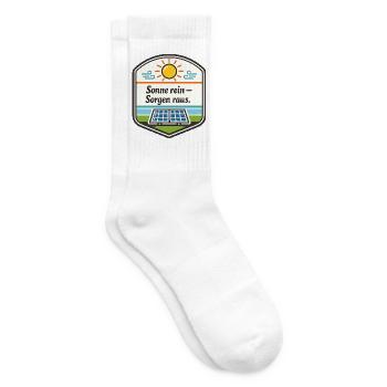 Sonne rein – Sorgen raus - Tennissocken - Weiß - Rechts