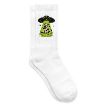 Alien Cow Abduction Weirdcore Surreal - Tennis socks - white - Right