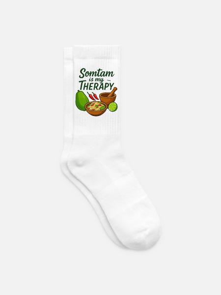 Somtam is my theraphy - Thailand Liebe - Tennissocken - Weiß