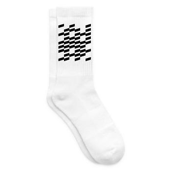 geometric bold lines design - Tennis socks - white - Right