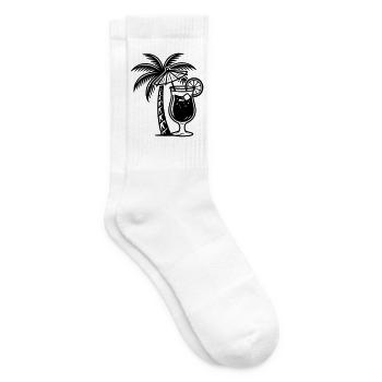 Cocktailpalme - Tennissocken - Weiß - Rechts