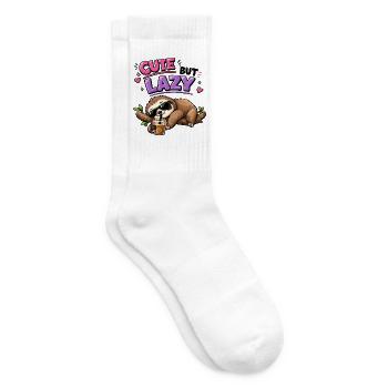 Süß aber faul Faultier mit Eiskaffee - Tennissocken - Weiß - Rechts