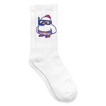 Diving Chick in Snorkel Gear - Tennis socks - white - Right