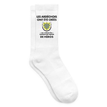 Les Ardechois Ont Ete Crees Car Meme Les Gardoi... - Chaussettes de tennis - blanc - Droite