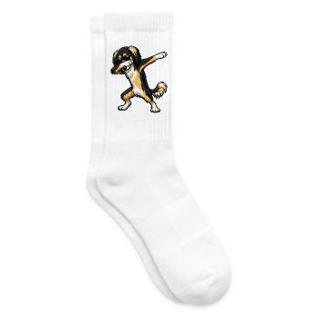 Dabbing Saluki in comic style - Tennis socks - white - Right