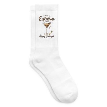 Espresso Club Cocktail Nacht Design - Tennissocken - Weiß - Rechts