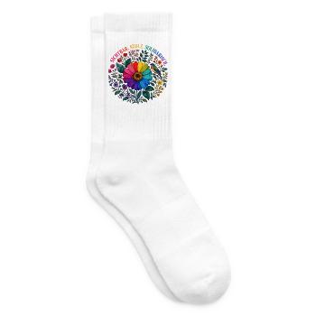 BEFREE Blumenmotiv, BEFREE Geschenk, Blumen CSD - Tennissocken - Weiß - Rechts