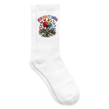 Bunt schafft Zukunft Regenbogen Blumenmotiv Pride - Tennissocken - Weiß - Rechts