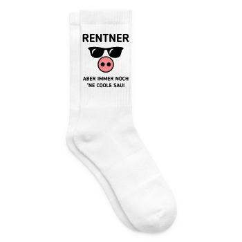 Rentner Aber Immer Noch ’Ne Coole Sau! (Rente) - Tennissocken - Weiß - Rechts