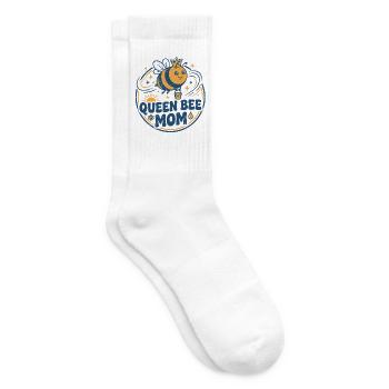 Mama die Bienenkönigin - powerful und cute - Tennissocken - Weiß - Rechts