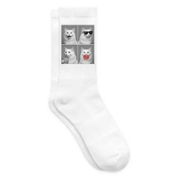 Katzen Türkisch Angora Katze - Tennissocken - Weiß - Rechts