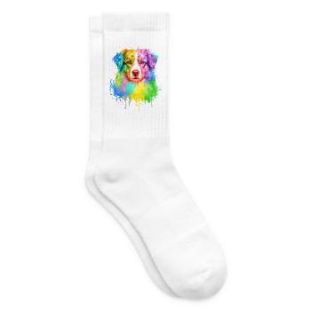 Australian Shepherd Aquarell Illustration - Tennissocken - Weiß - Rechts