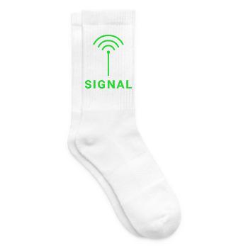 Signal Official Logo Visual – Textliches Abenteuer - Tennissocken - Weiß - Rechts