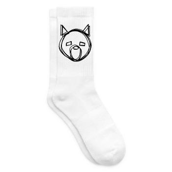 Wolf handgezeichnet - Tennissocken - Weiß - Rechts