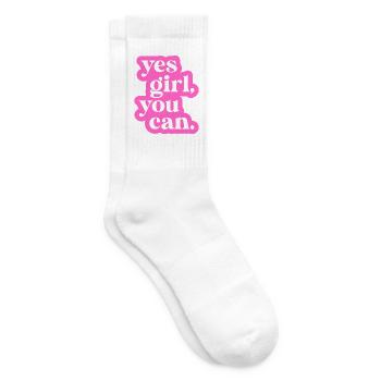 Ja, Mädchen, du kannst - Tennissocken - Weiß - Rechts