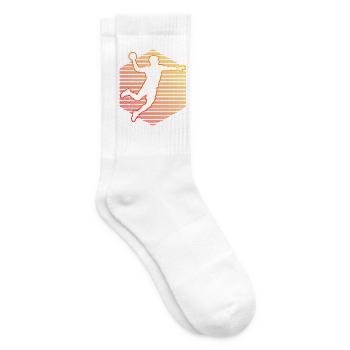Geschenkidee für den Kreisläufer mit Handballspiel - Tennissocken - Weiß - Rechts