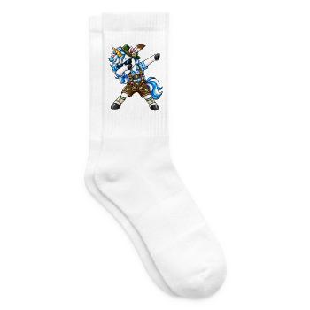 Dabbing Einhorn Lederhose Tracht - Tennissocken - Weiß - Rechts