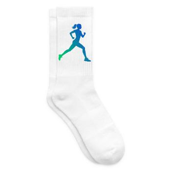 Geschenkidee für eine Running mit Running - Tennissocken - Weiß - Rechts
