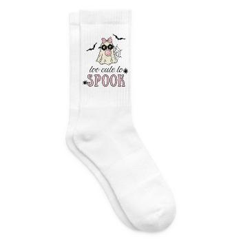 Too Cute to Spook – Geist mit rosa Schleife - Tennissocken - Weiß - Rechts