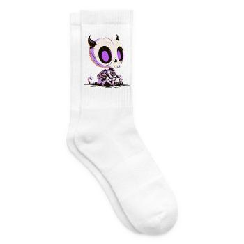 Cute Chibi Devil Skull - Tennissocken - Weiß - Rechts