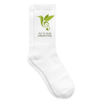 Fly to Your Own Rhythm – Kolibri Design - Tennissocken - Weiß - Rechts
