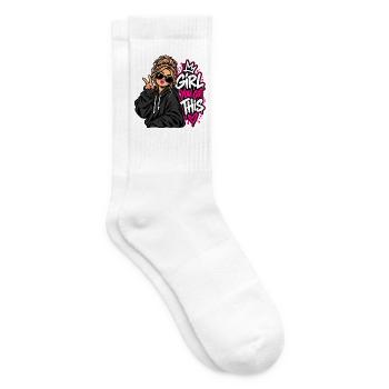 Du schaffst das Girl Power - Tennissocken - Weiß - Rechts