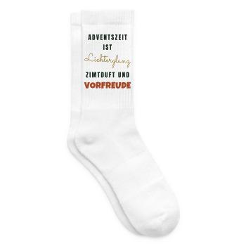 Adventszeit Lichterglanz Zimtduft - Weihnachten - Tennissocken - Weiß - Rechts