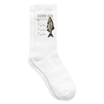 Komm her Fischi Angler Rute Brasse Wasser - Tennissocken - Weiß - Rechts