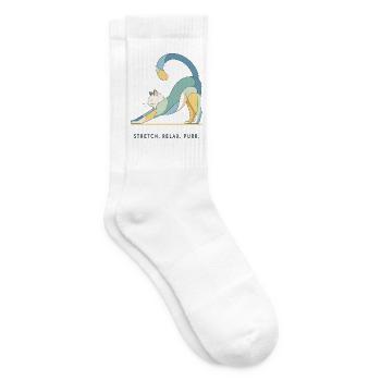 Stretch. Relax. Purr. – Katze - Tennissocken - Weiß - Rechts