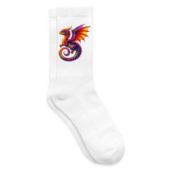 Drache - Tennissocken - Weiß - Rechts