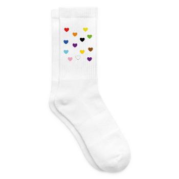 Rainbow Hearts – Inklusive Pride-Farben - Tennissocken - Weiß - Rechts