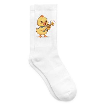 Küken Trompete Musikdesign - Tennissocken - Weiß - Rechts