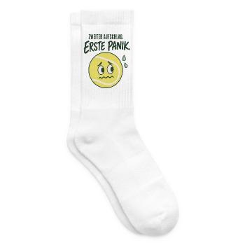 Erste Panik Zweiter Aufschlag Lustiger Tennisball - Tennissocken - Weiß - Rechts