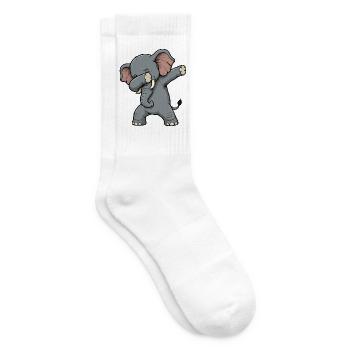 Dab-Elefant Cartoon - Tennissocken - Weiß - Rechts