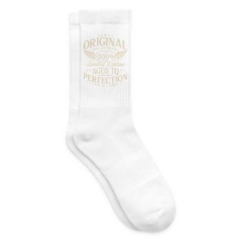 Original 2009 Jahrgang Vintage Geburtstag Geschenk - Tennissocken - Weiß - Rechts