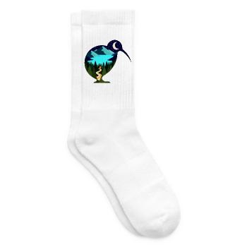 Kiwi Nachtlandschaft - Tennissocken - Weiß - Rechts