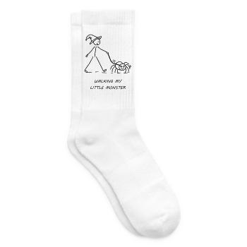 Walking My Little Monster - Tennissocken - Weiß - Rechts
