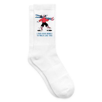 I Paid Good Money To Walk Like This – Ski Shirt - Tennissocken - Weiß - Rechts