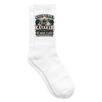 Lustiger Kajakliebhaber, Paddler, Flusskanu im Freien - Tennissocken - Weiß - Rechts