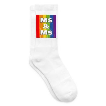 Frau & Frau Regenbogenstolz - Tennissocken - Weiß - Rechts