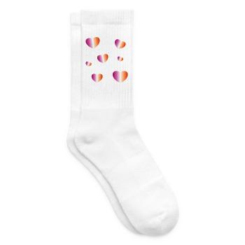 Lesbische Flaggenherzen - Tennissocken - Weiß - Rechts